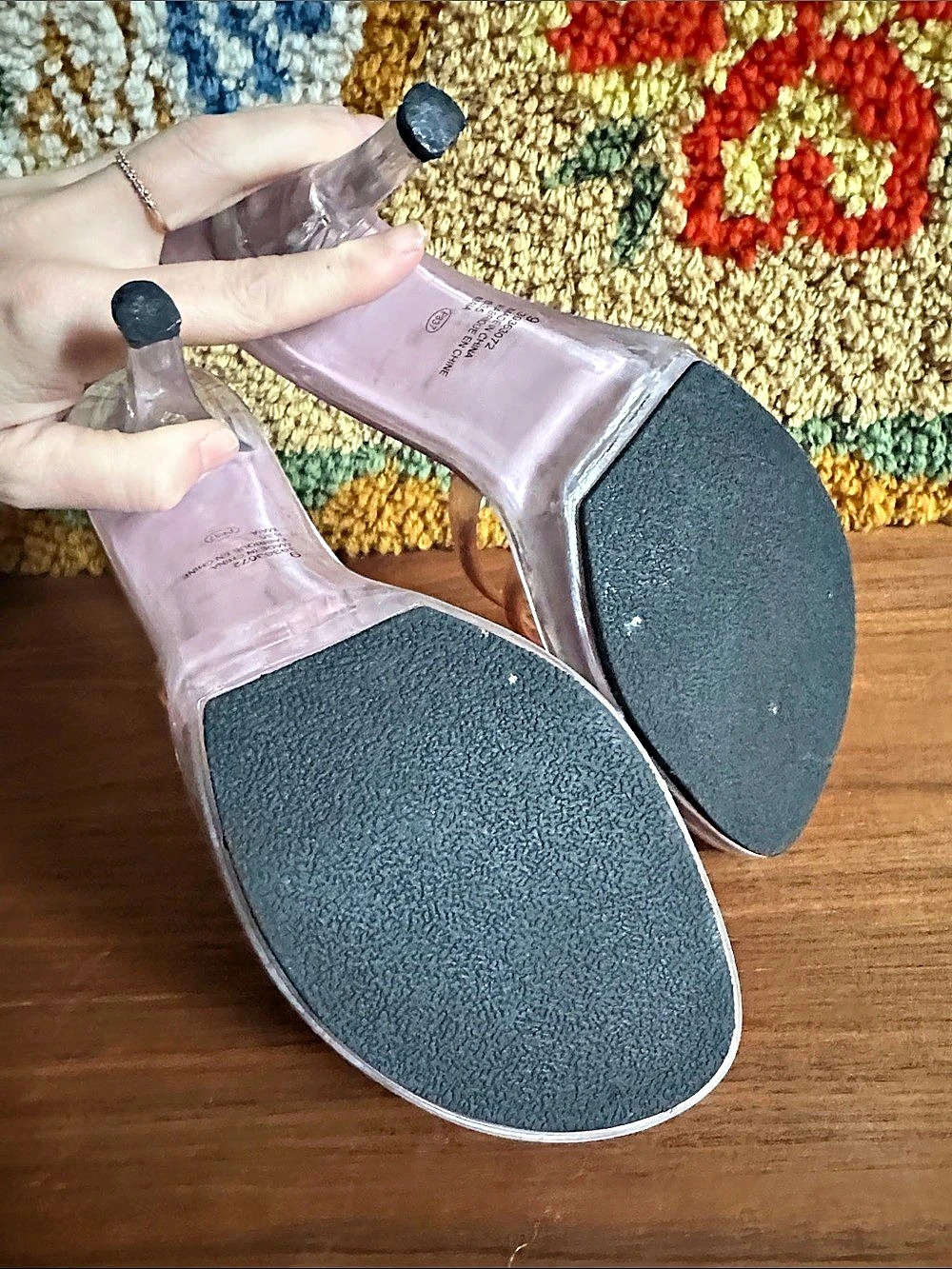 Pink Jelly Flashing Light Pink Strap Heels Size 9 - Picture 6 of 6